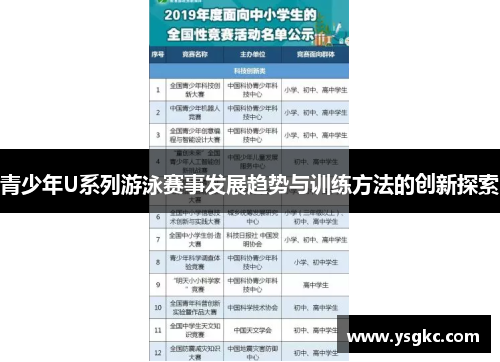 青少年U系列游泳赛事发展趋势与训练方法的创新探索